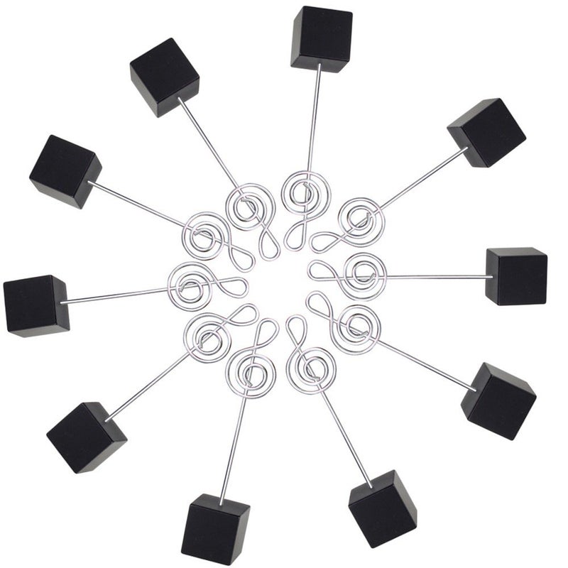 senover 10pcs Music Shape Table Number Holder Name Place Card Holder Memo Clip Holder Standr Pictures Card Paper Menu Clip (Balck) - Image 3